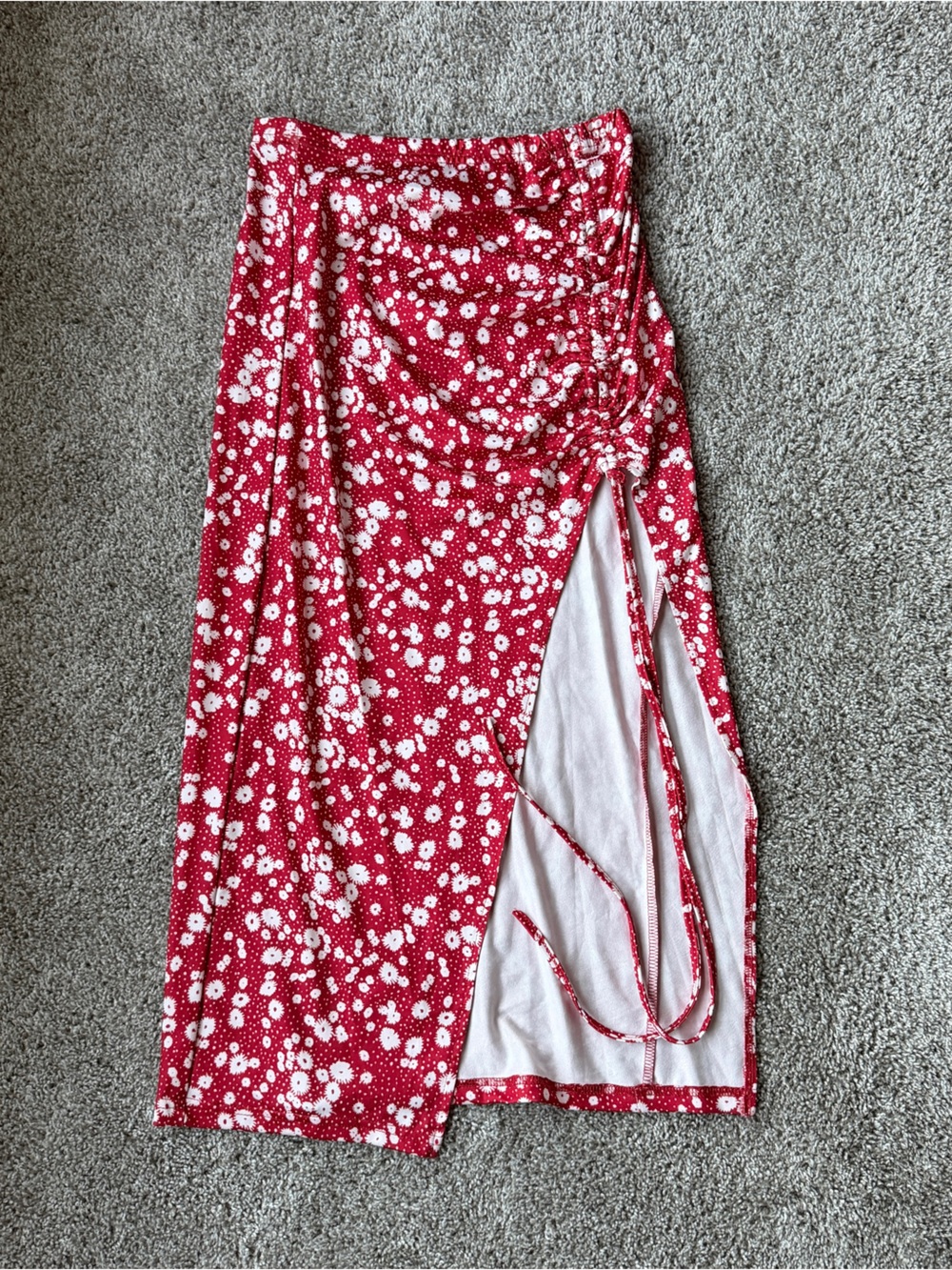 SHEIN Red Floral Skirt